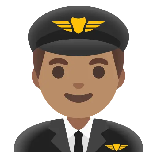 Man Pilot: Medium Skin Tone