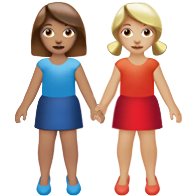 Women Holding Hands: Medium Skin Tone, Medium-Light Skin Tone