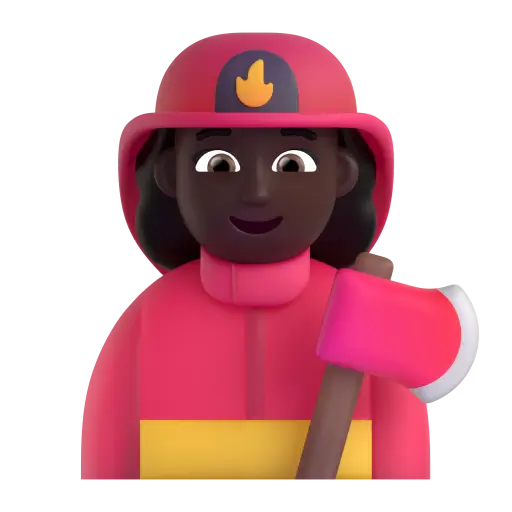 Woman Firefighter: Dark Skin Tone