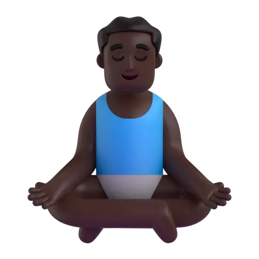 Man in Lotus Position: Dark Skin Tone