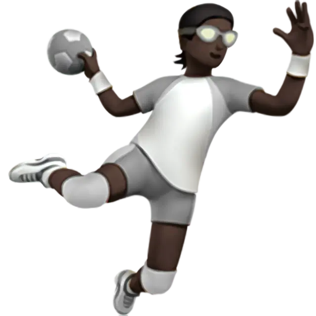 Person Playing Handball: Dark Skin Tone