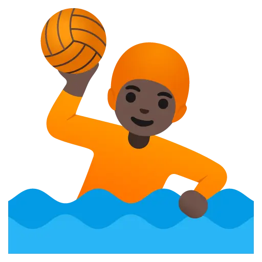 Person Playing Water Polo: Dark Skin Tone