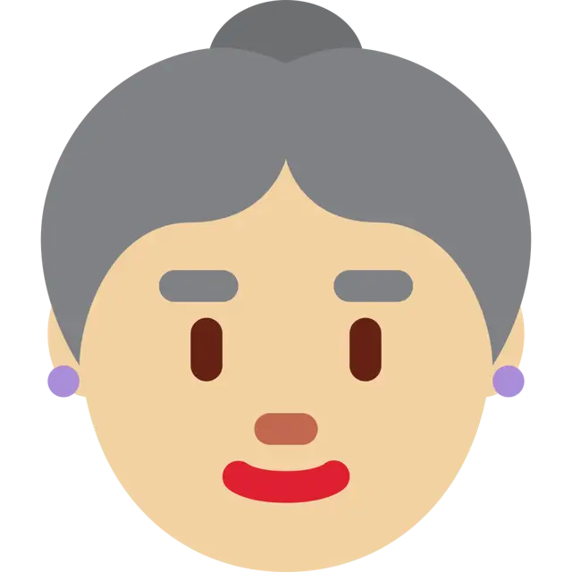 Old Woman: Medium-Light Skin Tone