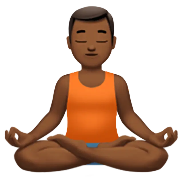 Man in Lotus Position: Medium-Dark Skin Tone