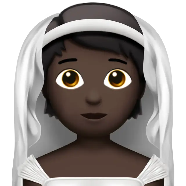 Person with Veil: Dark Skin Tone