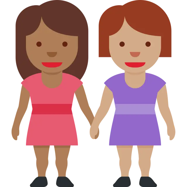 Women Holding Hands: Medium-Dark Skin Tone, Medium Skin Tone