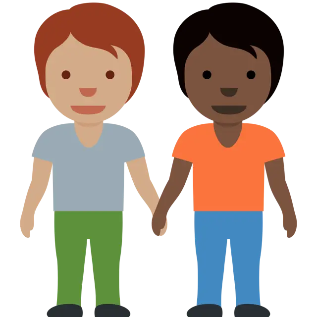 People Holding Hands: Medium Skin Tone, Dark Skin Tone