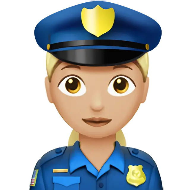 Woman Police Officer: Medium-Light Skin Tone