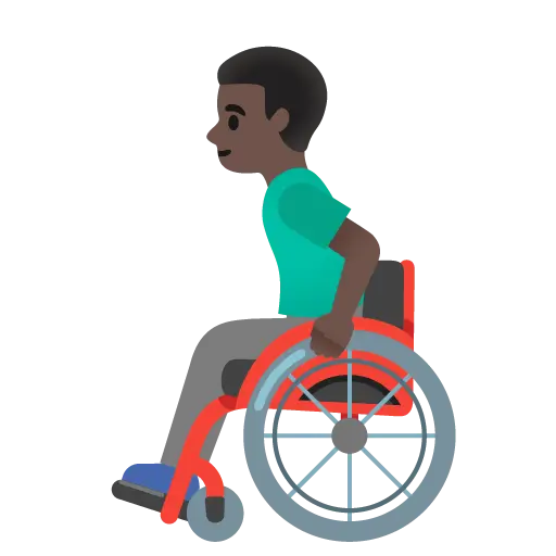 Man in Manual Wheelchair: Dark Skin Tone