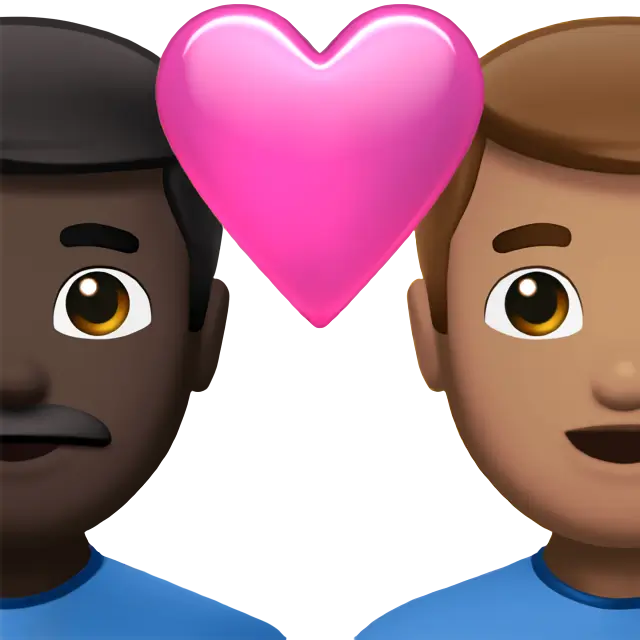 Couple With Heart: Man, Man, Dark Skin Tone, Medium Skin Tone