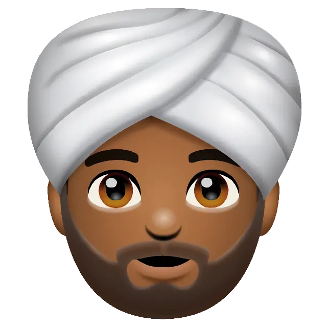 Person Wearing Turban: Medium-Dark Skin Tone