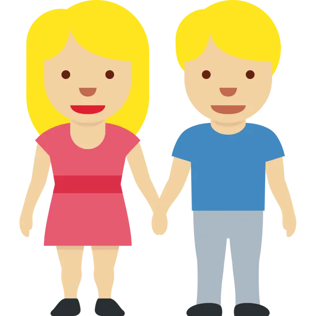 Woman And Man Holding Hands: Medium-Light Skin Tone