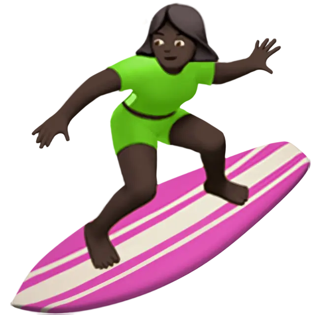 Woman Surfing: Dark Skin Tone