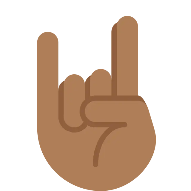 Sign Of The Horns: Medium-Dark Skin Tone