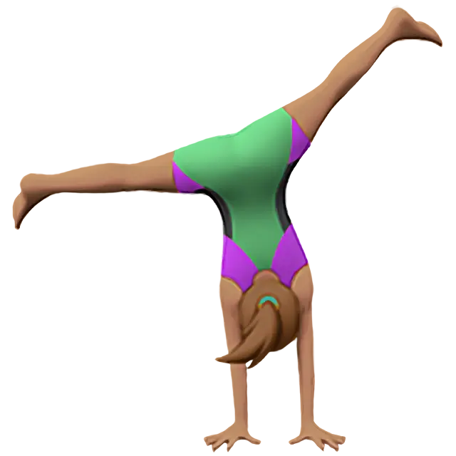 Woman Cartwheeling: Medium Skin Tone