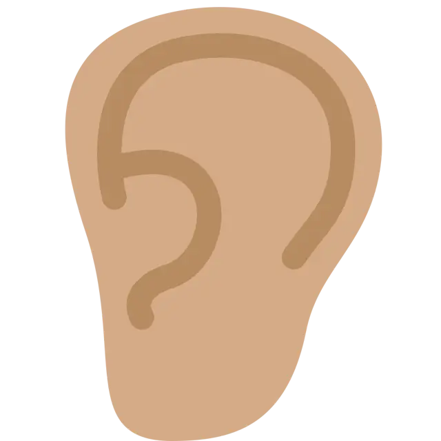 Ear: Medium Skin Tone