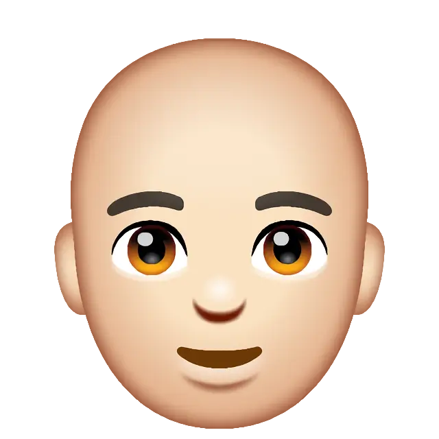 Man: Light Skin Tone, Bald