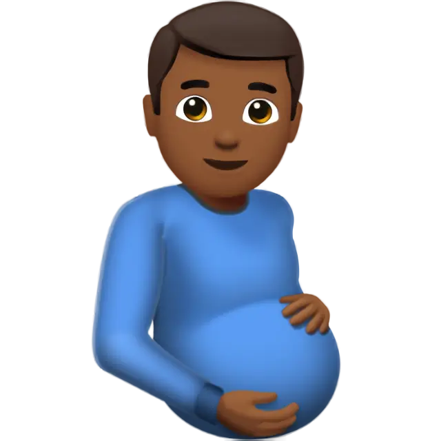 Pregnant Man: Medium-Dark Skin Tone