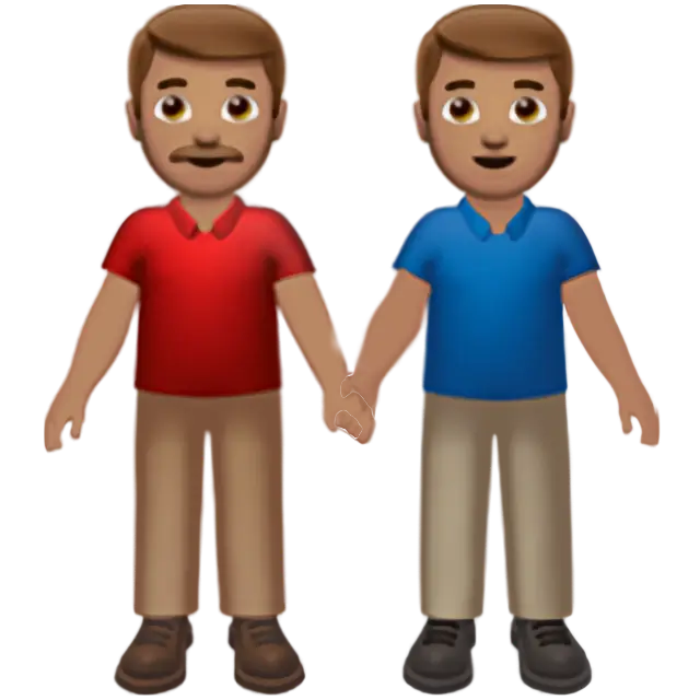 Men Holding Hands: Medium Skin Tone