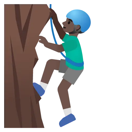 Man Climbing: Dark Skin Tone