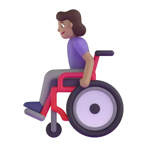 Woman in Manual Wheelchair: Medium Skin Tone