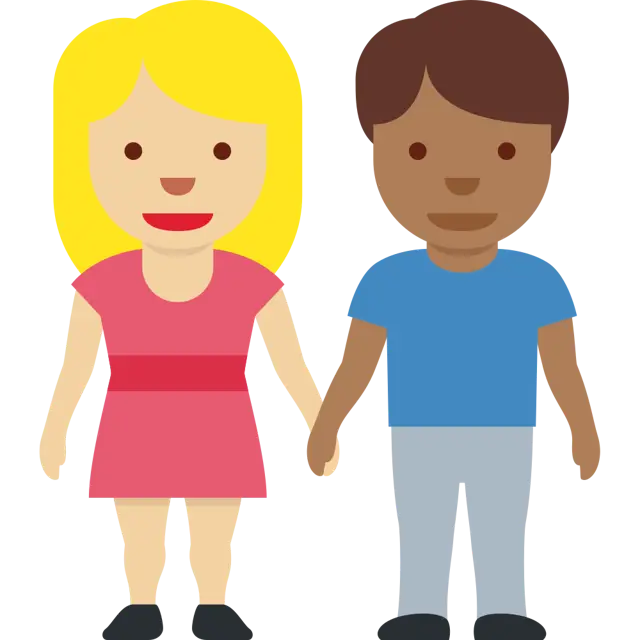 Woman And Man Holding Hands: Medium-Light Skin Tone, Medium-Dark Skin Tone