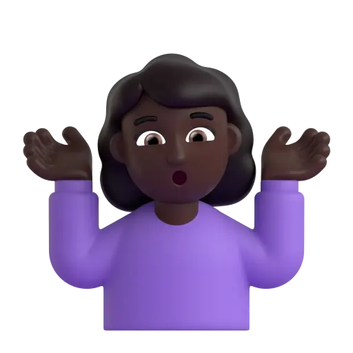 Woman Shrugging: Dark Skin Tone