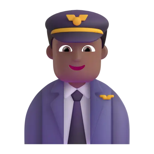 Man Pilot: Medium-Dark Skin Tone