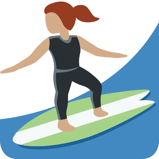 Woman Surfing: Medium Skin Tone