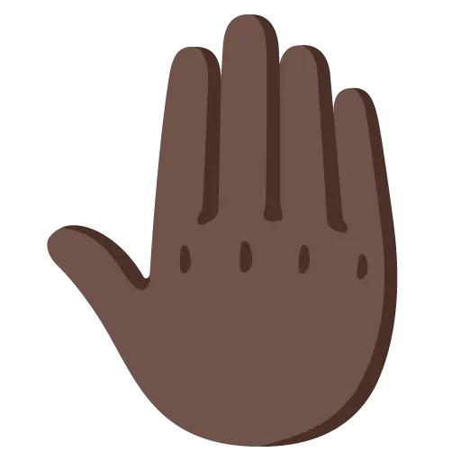 Raised Back of Hand: Dark Skin Tone