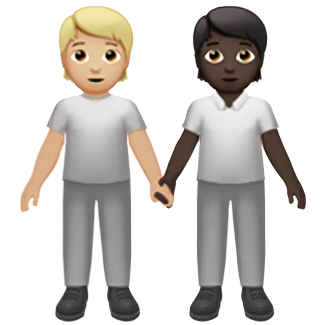 People Holding Hands: Medium-Light Skin Tone, Dark Skin Tone