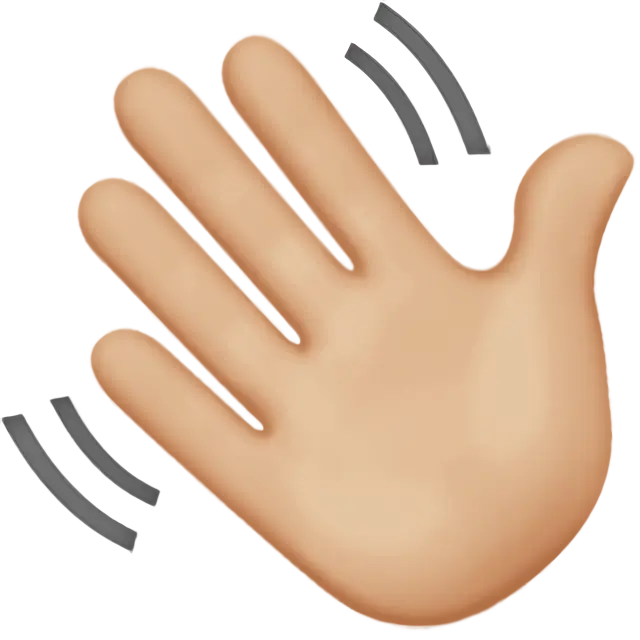 Waving Hand: Medium-Light Skin Tone