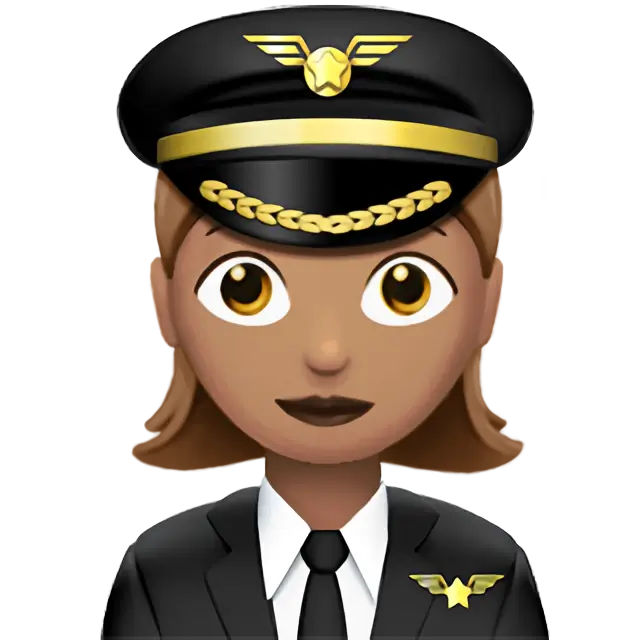 Woman Pilot: Medium Skin Tone