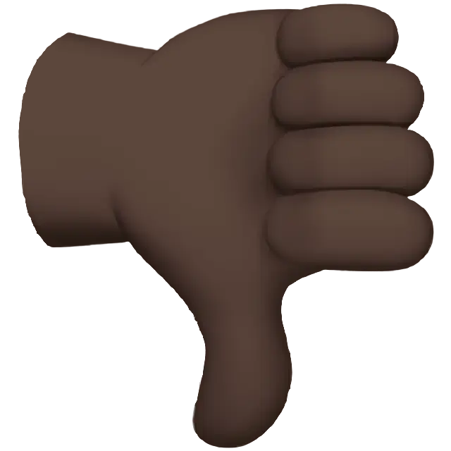 Thumbs Down: Dark Skin Tone