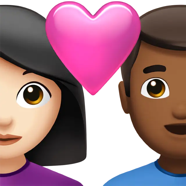 Couple with Heart: Woman, Man, Light Skin Tone, Medium-Dark Skin Tone