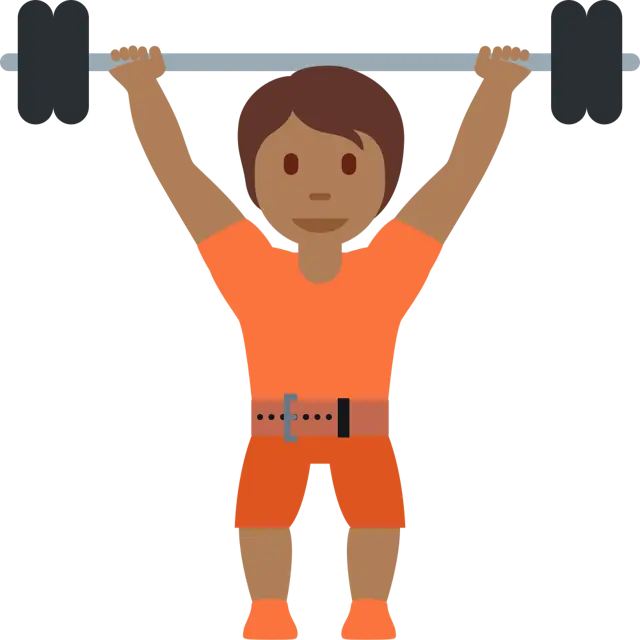 Person Lifting Weights: Medium-Dark Skin Tone