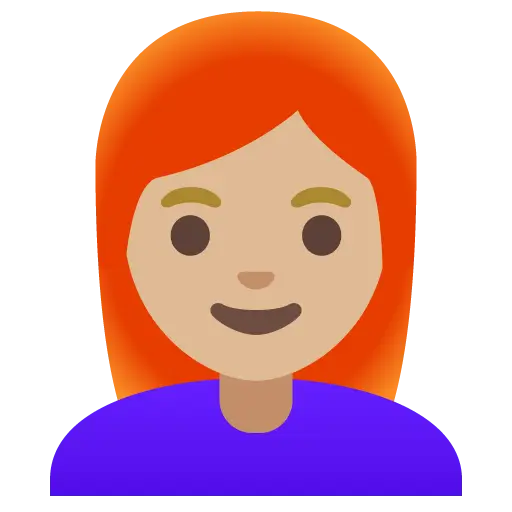 Woman: Medium-Light Skin Tone, Red Hair