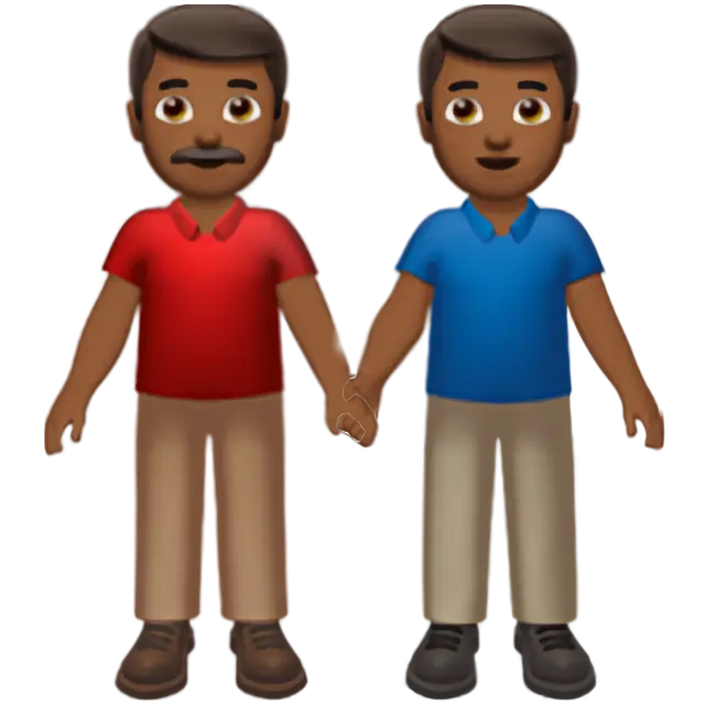 Men Holding Hands: Medium-Dark Skin Tone