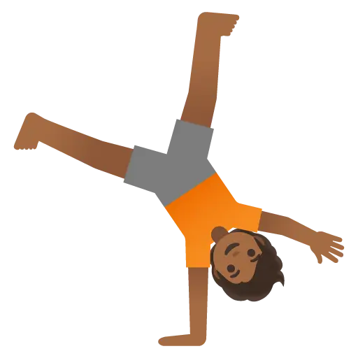 Person Cartwheeling: Medium-Dark Skin Tone