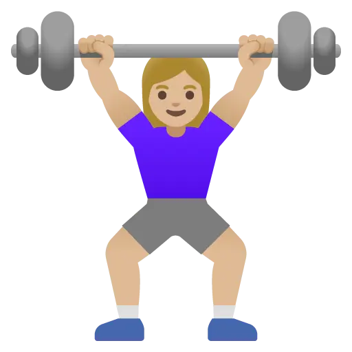 Woman Lifting Weights: Medium-Light Skin Tone