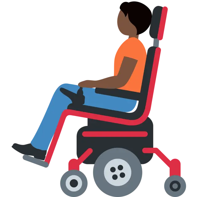 Person In Motorized Wheelchair: Dark Skin Tone