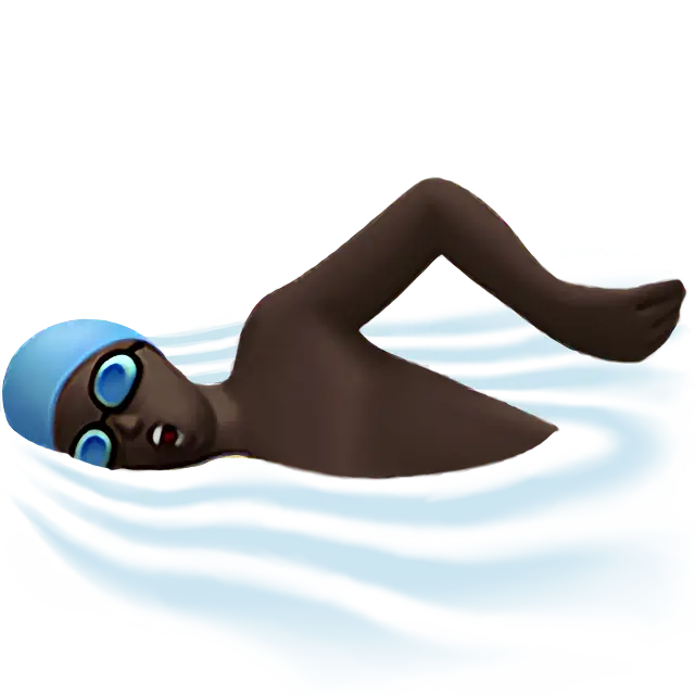 Man Swimming: Dark Skin Tone