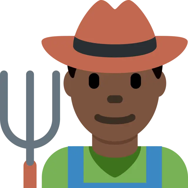 Man Farmer: Dark Skin Tone