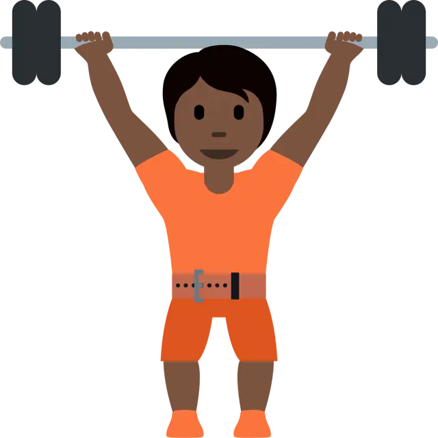 Person Lifting Weights: Dark Skin Tone