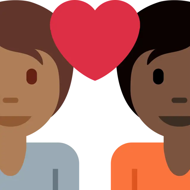 Couple With Heart: Person, Person, Medium-Dark Skin Tone, Dark Skin Tone