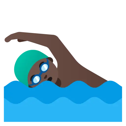 Man Swimming: Dark Skin Tone