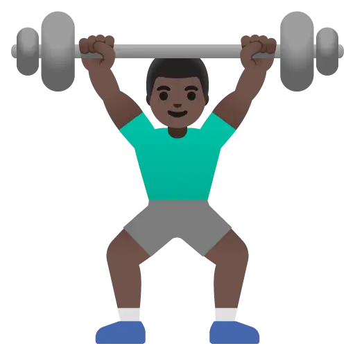 Man Lifting Weights: Dark Skin Tone