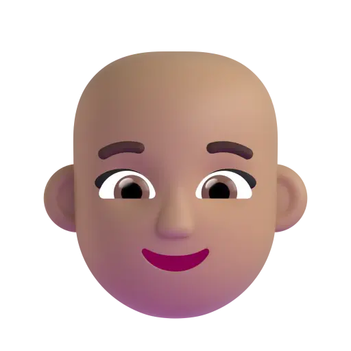 Woman: Medium Skin Tone, Bald