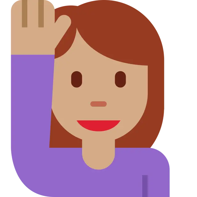 Woman Raising Hand: Medium Skin Tone