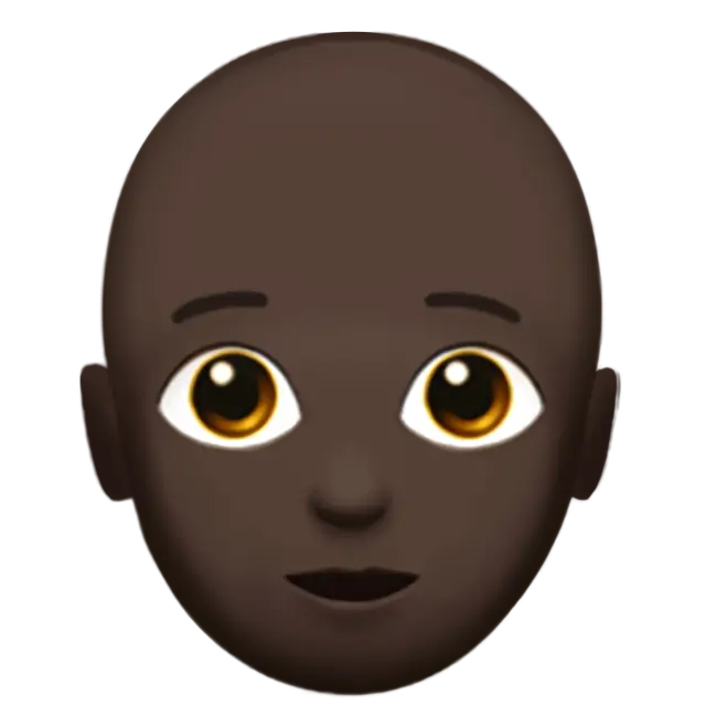 Person: Dark Skin Tone, Bald